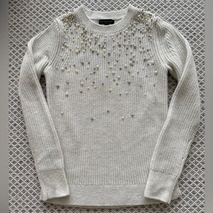Banana Republic Off White Pearl Merino Sweater • Sz XS